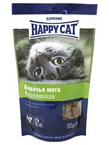 Лакомство HAPPY CAT подушечки Кошачья мята, 50 г