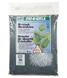 Аквариумный грунт Dennerle CRYSTAL QUARTZ GRAVEL, гравий 1−2 мм, темно-серый, 5 кг