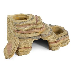 Укрытие Repti-Zoo угловое с кормушкой 3в1, 230х145×110 мм