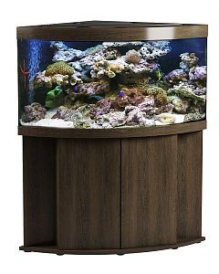 Морской аквариум с тумбой STELLEX AQUA 400, угловой, 400 л, 91х91×150 см