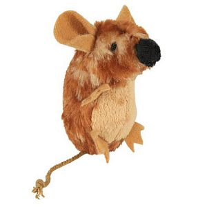 Игрушка TRIXIE «Мышь» с пищалкой, 8 см, плюш, коричневый