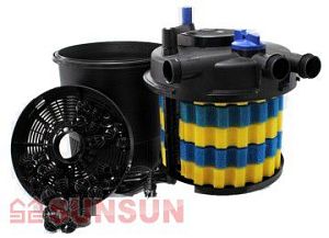 Фильтр прудовый напорный SUNSUN CPF-20000 с UV-стерилизатором, обратной промывкой, 50 л, 12 000 л/ч, UV-38 Вт