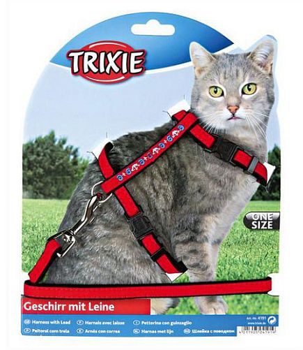 Шлейка TRIXI для кошки, вельвет с вышивкой