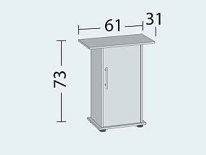 Тумба для аквариума JUWEL Рекорд 600/700, Примо 60/70&nbsp;белая, с&nbsp;дверцами, 61x31&times;73&nbsp;см
