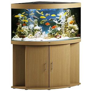 Аквариум Псевдоморе с тумбой STELLEX AQUA 400, угловой, 400 л, 91х91×150 см