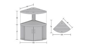 Тумба для аквариума JUWEL Тригон 350, бук, 123×87/87×65 см