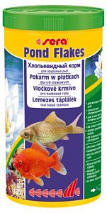 Корм Sera POND FLAKES для мелких прудовых рыб, хлопья 1 л