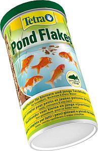 TetraPond Pond Flakes основной корм для молодых и&nbsp;маленьких прудовых рыб, хлопья 1&nbsp;л