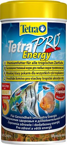TetraPro Energy Crisps специалный энергетический корм для всех видов аквариумных рыб, чипсы 250 мл