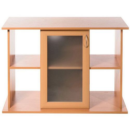 Тумба под аквариум LUX 200 л, прямая, ДСП с 1 тонированной стеклянной дверцей МДФ, бук