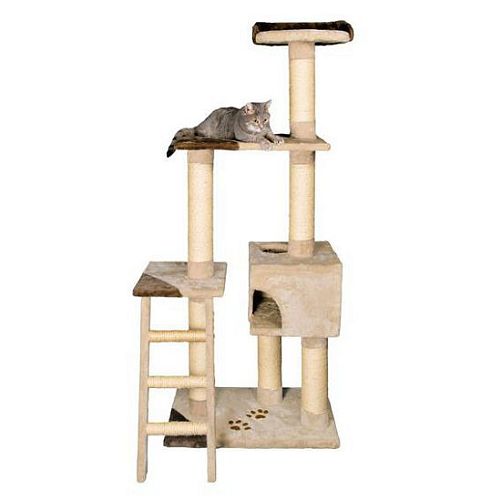 Домик TRIXIE "Montoro" для кошки, высота 165 см, плюш, бежевый, коричневый