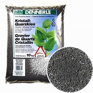 Аквариумный грунт Dennerle CRYSTAL QUARTZ GRAVEL, гравий 1−2 мм, черный, 10 кг