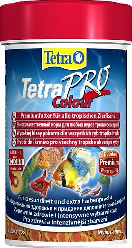 TetraPro Color Crisps специальный корм для яркого окраса всех видов аквариумных рыб, чипсы 100 мл