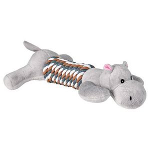 Игрушка TRIXIE «Собака и Бегемот» для собак, с веревкой, плюш, х/б, 32 см, 4 шт.