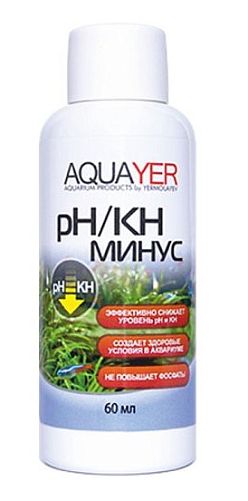 Средство AQUAYER pH/KH минус, для снижения КН и рН в аквариуме, 60 мл