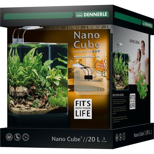 Нано-аквариум Dennerle NanoCube Complete+ SOIL 20 с расширенным комплектом и LED светильником, 20 л