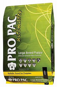 Корм PRO PAC Ultimates Large breed puppy для щенков крупных пород, курица и коричневый рис