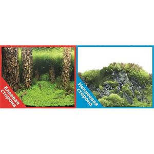 Фон Prime двухсторонний с одной самоклеящейся стороной Затопленный лес/Камни с растениями, 30×60 см
