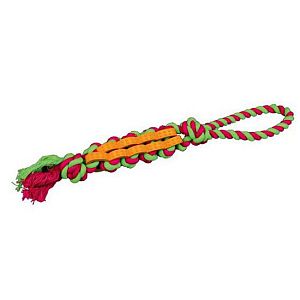 Игрушка TRIXIE Denta Fun узлы на веревке, натуральная резина, хлопок, цвет в ассортименте, 4 см, 48 см