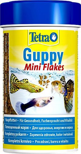 TetraGuppy основной корм для живородящих рыб, хлопья 100 мл