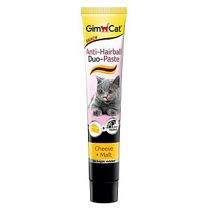 Паста Gimcat «Anti-Hairball Duo» для выведения шерсти кошек, сыр+солод, 50 г