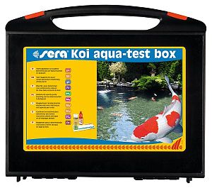 Тесты для пруда SERA Koi aqua-test box рН, KH, GH, Fe, NO2, NO3, NH4/NH3, PO4, Cu
