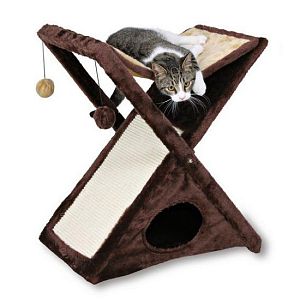 Домик TRIXIE «Miguel» для кошки, 50х62×39 см, плюш, коричневый, бежевый