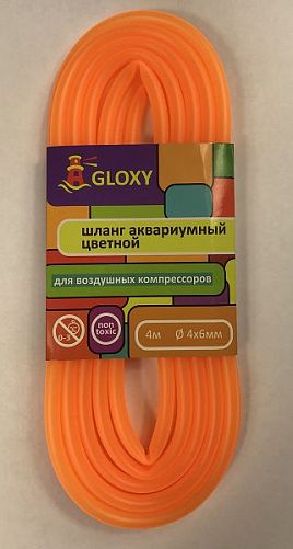 Шланг воздушный GLOXY Оранжевый, 4х6 мм, длина 4 м