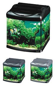 Аквариум Hailea с гнутым передним стеклом+фильтр BEAUT-200, 30 л, черный