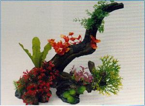 Композиция VITALITY искусственные растения/коряга, 39х23×43 см