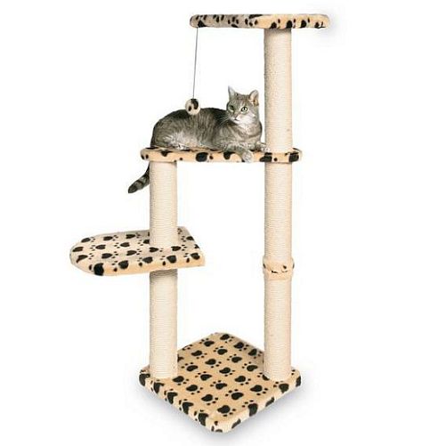 Домик TRIXIE "Altea" для кошки, 117 см, "Кошачьи лапки", бежевый