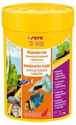 Sera O-NIP деликатес для рыб, прикрепляемые к стеклу таблетки, 100 шт.