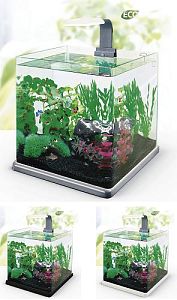 Аквариум Hailea прямоугольный, 10&nbsp;л, 22,5x23&times;23&nbsp;см, серый