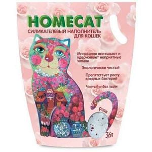 Наполнитель HOMECAT Силикагелевый для кошачьего туалета, 3,6 л  (1,8 кг)