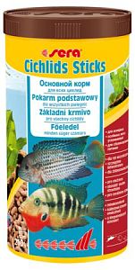 Основной корм Sera CICHLIDS STICKS для крупных цихлид, палочки 1 л