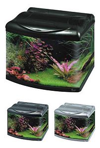 Аквариум Hailea с&nbsp;гнутым передним стеклом+фильтр BEAUT-400, 60&nbsp;л, черный