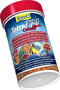 TetraPro Color Crisps специальный корм для яркого окраса всех видов аквариумных рыб, чипсы 100 мл