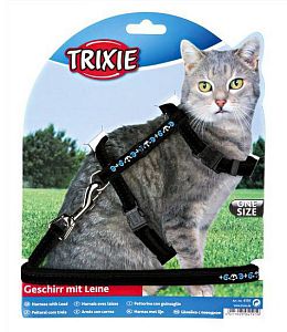Шлейка TRIXI для кошки, вельвет с вышивкой