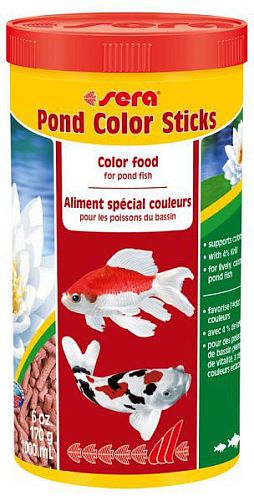Корм Sera COLOR STICKS для яркой окраски прудовых рыб, гранулы 1 л