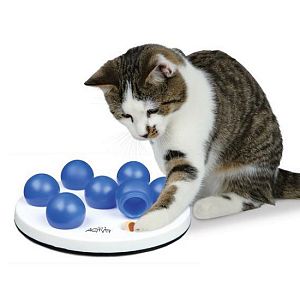 Развивающая игрушка TRIXIE «Солитер» для кошек, D 20 см, белый, синий