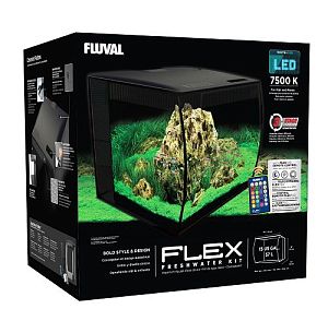 Аквариум Fluval Flex изогнутое стекло, 390х390×415 мм, 57 л