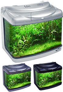 Аквариум Hailea панорамный+задняя фильтровальная система, 28&nbsp;л, серебряный