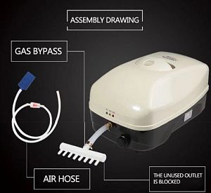 Компрессор SunSun YT-818 AC/DC регулируемый, 20 Вт, 20 л/мин