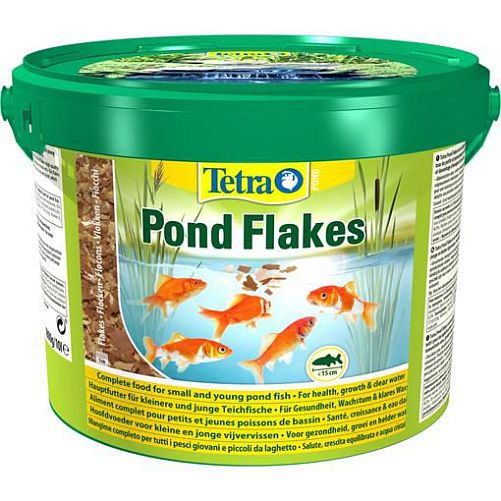 Корм основной Tetra Pond Flakes для прудовых молодых рыб, хлопья, 10 л