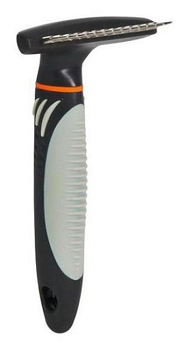 Расческа-грабли TRIXIE с крутящимся переменным зубом, ручка пластик, 10х15 см