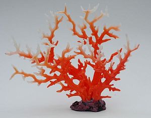 Коралл VITALITY мягкий, пластик, оранжевый с&nbsp;белым, 35х15&times;28&nbsp;см