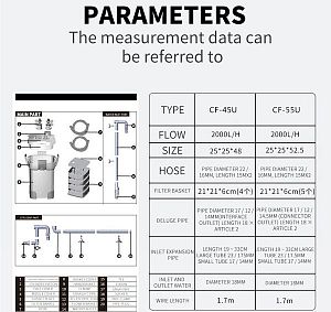 Канистровый фильтр JEBAO CF-55U, 2000&nbsp;л/ч