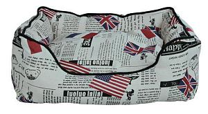 Лежак TRIXIE Bandera с бортиками, 45×35 см, кремовый, черный