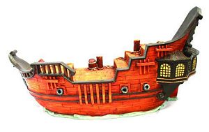 Декор Prime «Затонувший фрегат», пластик, 380х115×200 мм