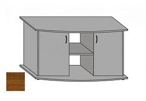 Тумба под аквариум LUX 245 л, фигурная, с 2 тонированными стеклянными дверцами+МДФ, орех